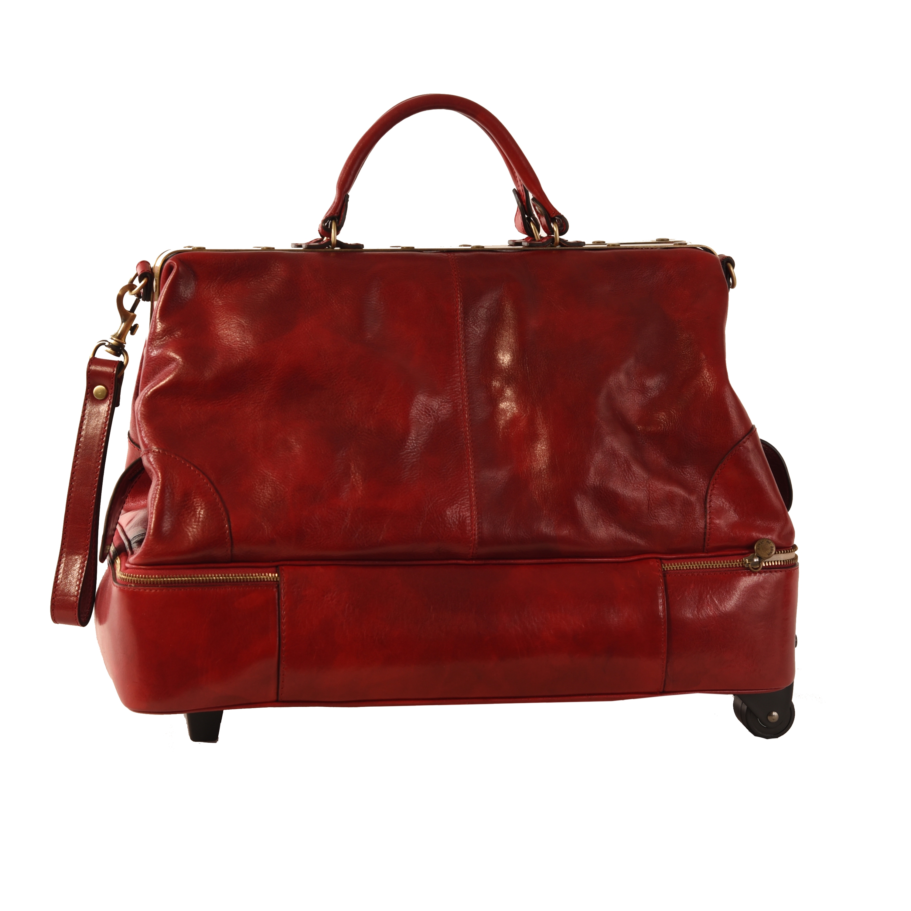 旅行に便利◆3本ストラップ/イタリア4WAY革バッグTuscanyLeather TOSCANI 口折れショルダーバッグ 後染めレザー レディース 通勤