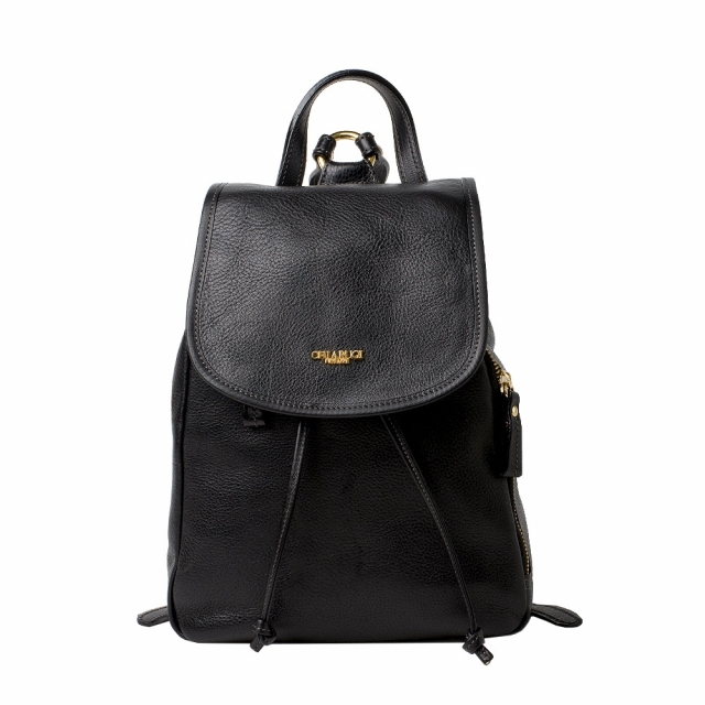 Black leather backpack Chiarugi by Original Tuscany Made in Italy
