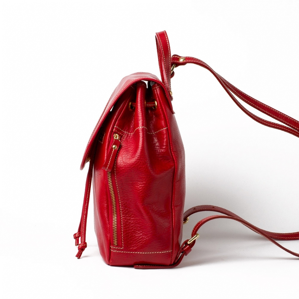 red leather backpack Chiarugi by Original Tuscany Made in Italy