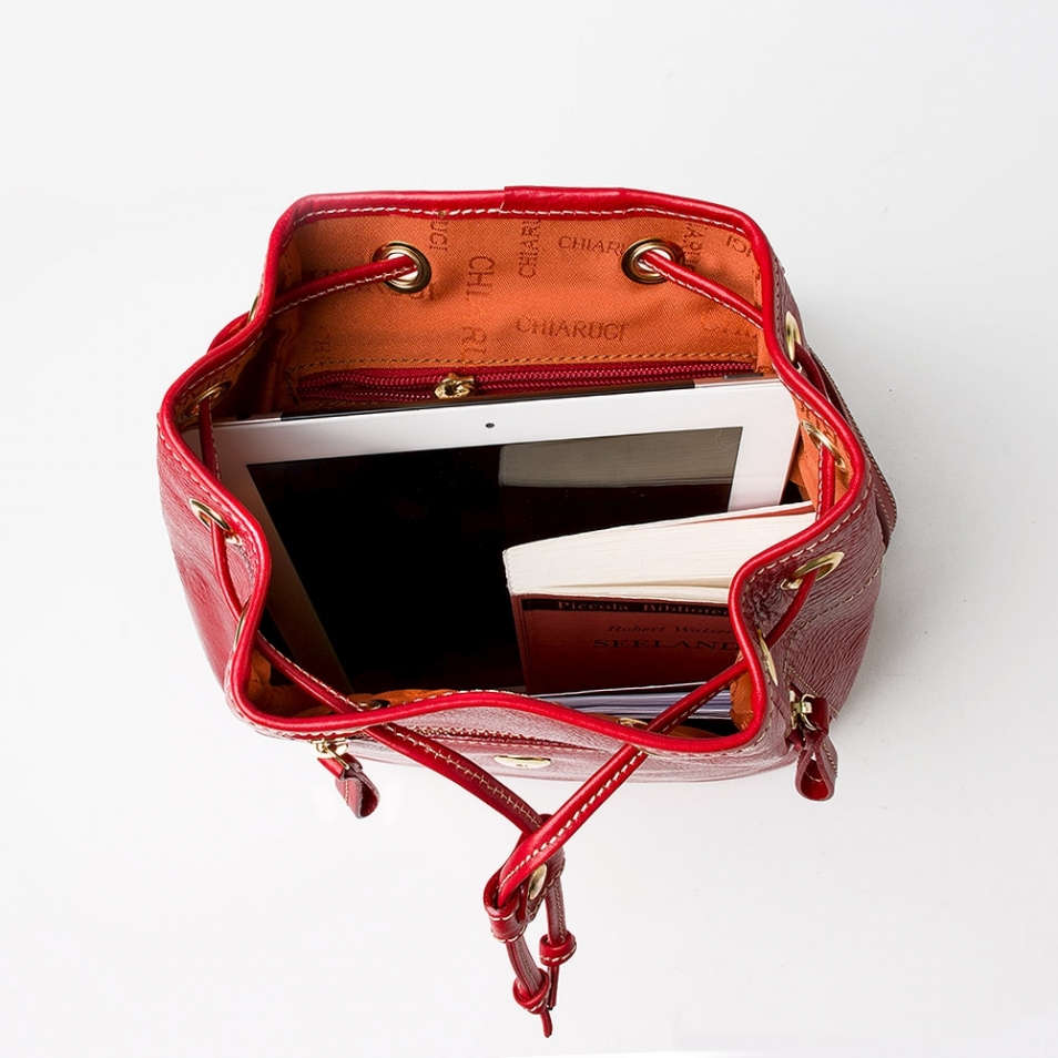 red leather backpack Chiarugi by Original Tuscany Made in Italy