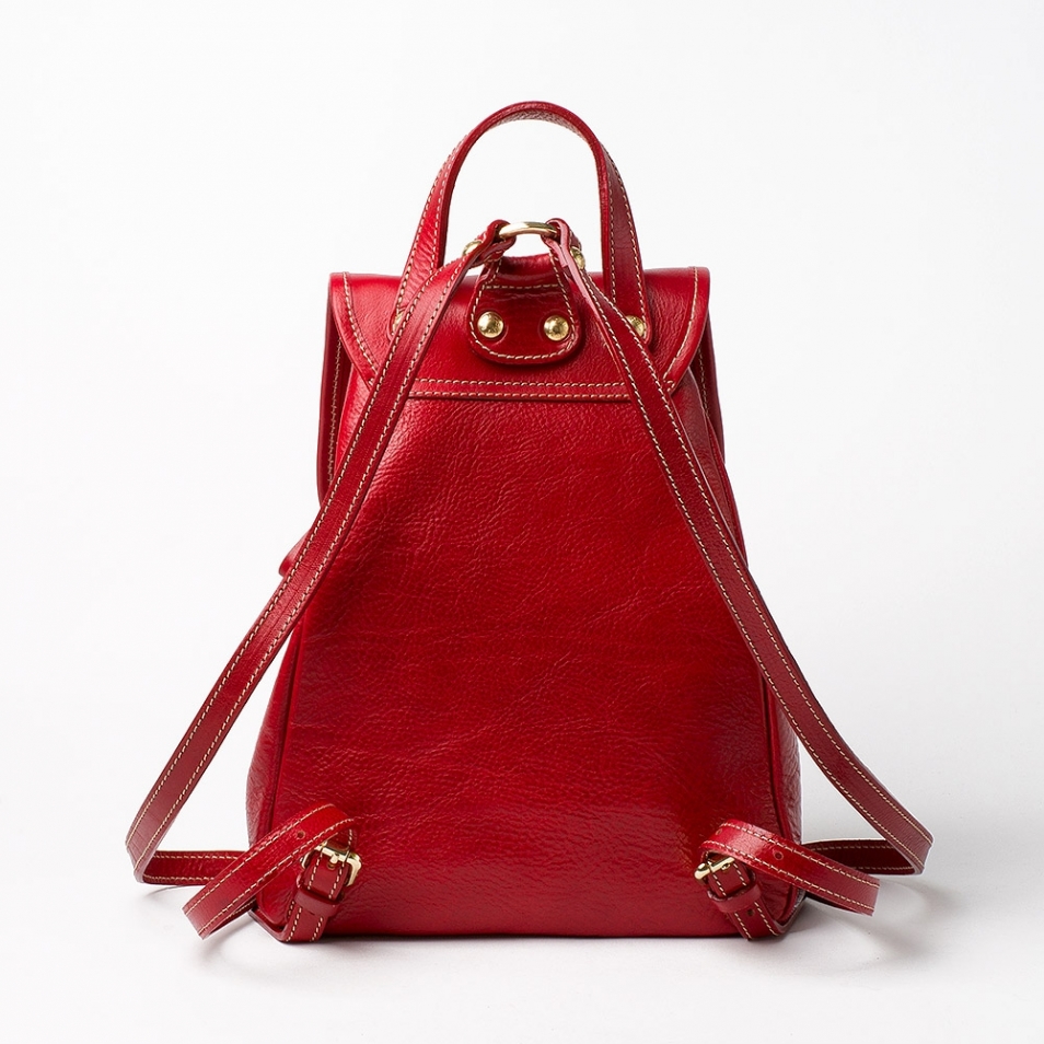 red leather backpack Chiarugi by Original Tuscany Made in Italy