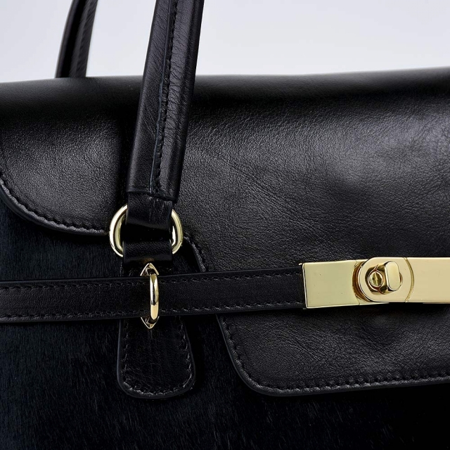 NILLA FUR DOUBLE - NERO CAVALLINO