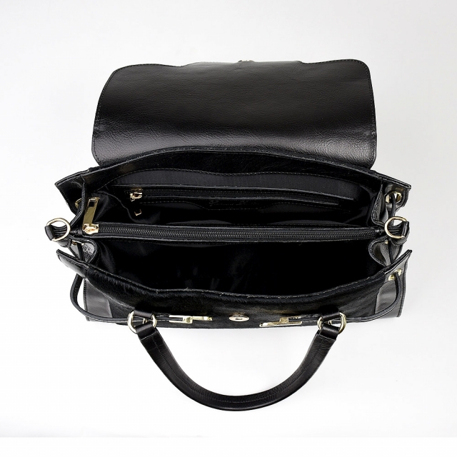 NILLA FUR DOUBLE - NERO CAVALLINO