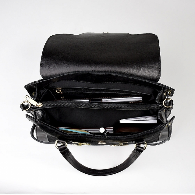 NILLA FUR DOUBLE - NERO CAVALLINO