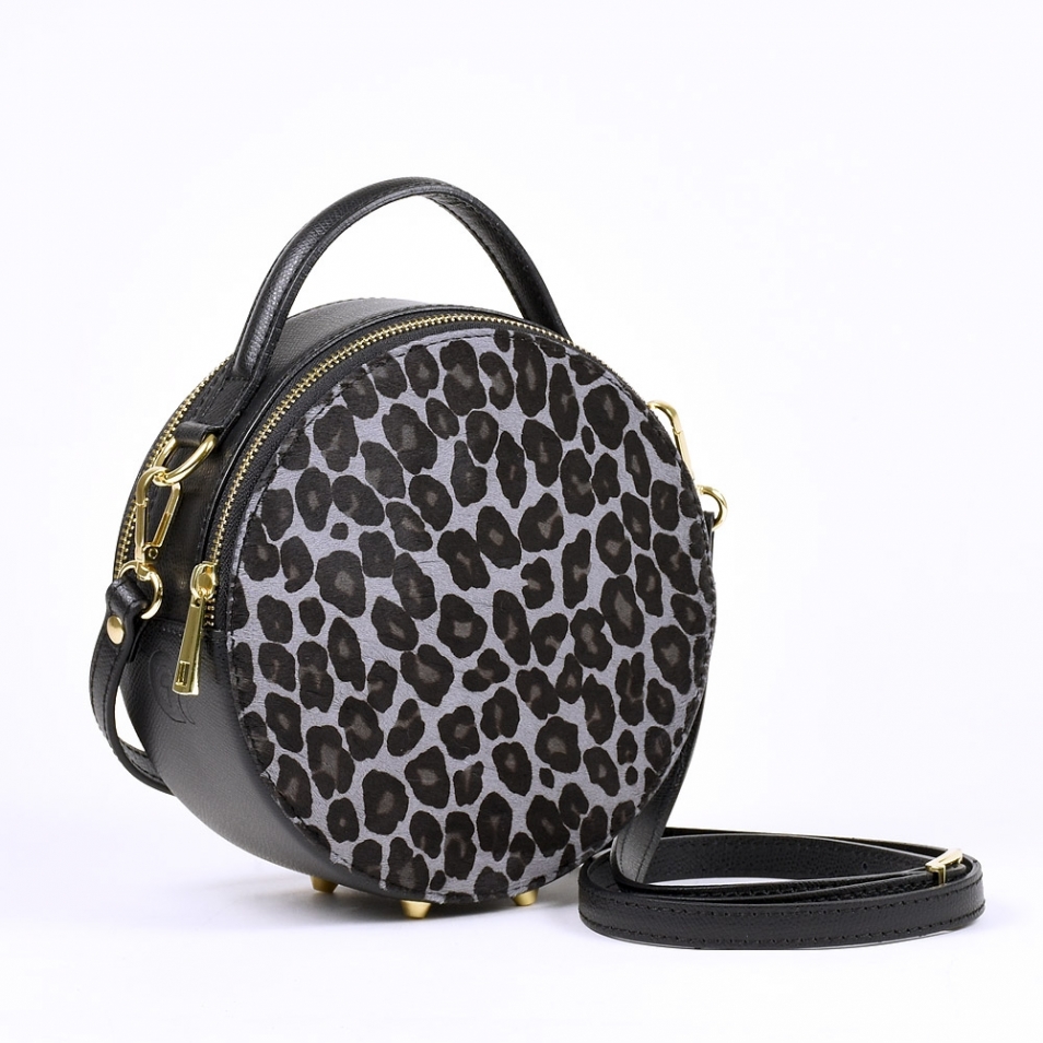 CELINE ファー風ハンドバッグ Shoulder bag in Boarded calfskin and hair calf Celine. Genovesi