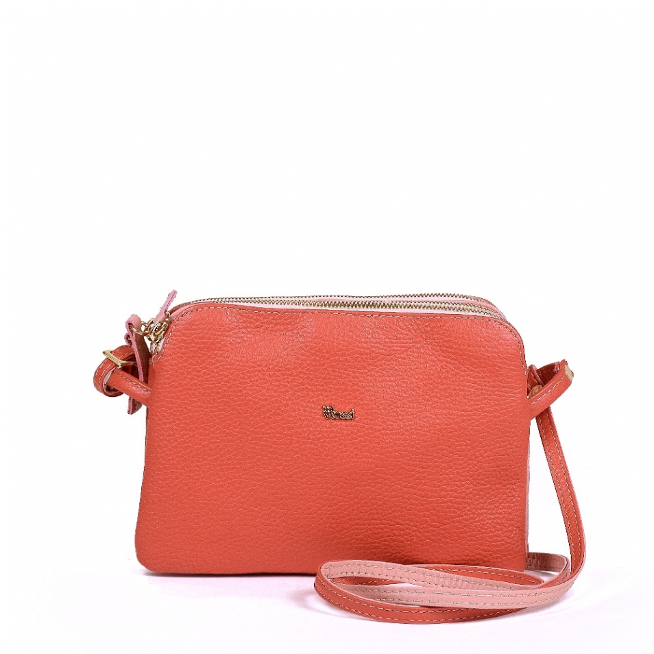 ◆LEE◆ Nylon check shoulder bag coral Casual Walk Embellished Vegan Leather Clutch Handbag