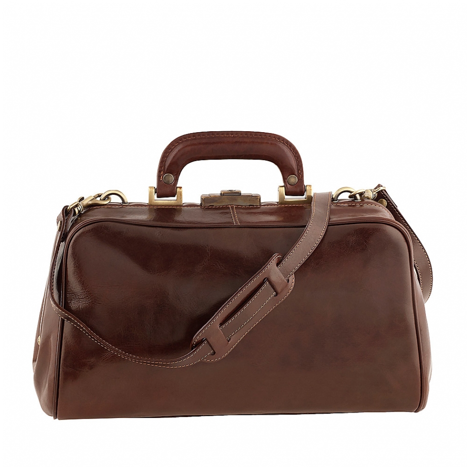 Brown leather Doctor Bag Da Vinci Chiarugi by Original Tuscany