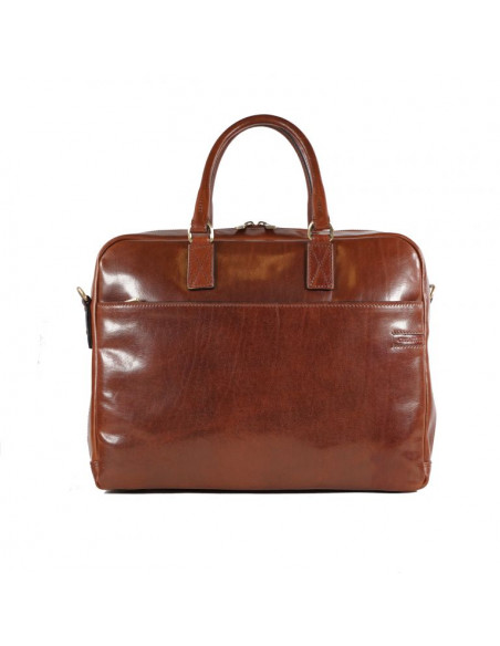 Brown leather men Satchel Istanbul Chiarugi by Original Tuscany Made in Italy