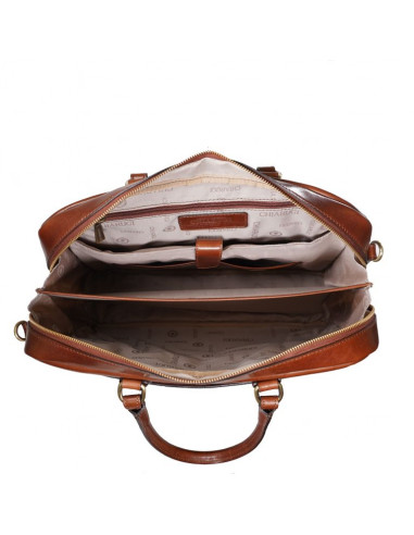 Brown leather men Satchel Istanbul Chiarugi by Original Tuscany Made in Italy