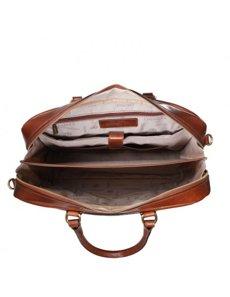 Brown leather men Satchel Istanbul Chiarugi by Original Tuscany Made in Italy