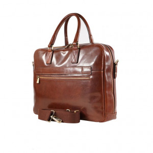Brown leather men Satchel Istanbul Chiarugi by Original Tuscany Made in Italy