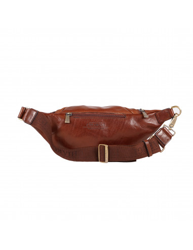 Brown Leather Fanny Pack Frescobaldi Chiarugi Original Tuscany Made in Italy