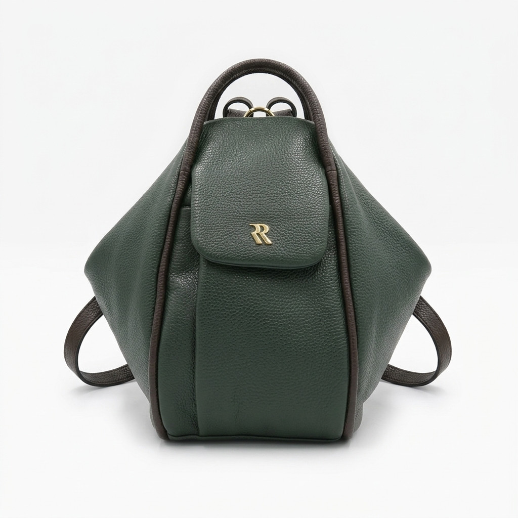 Borsa zainetto donna in pelle fiore Bruno Rossi by Original Tuscany, Flora, made in italy