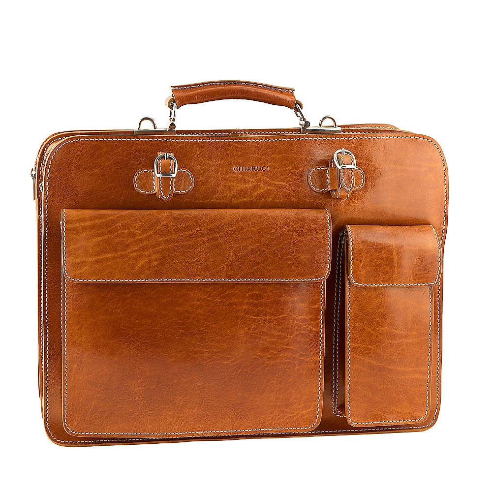 Milano Leather business honey color briefcase Chiarugi by Original