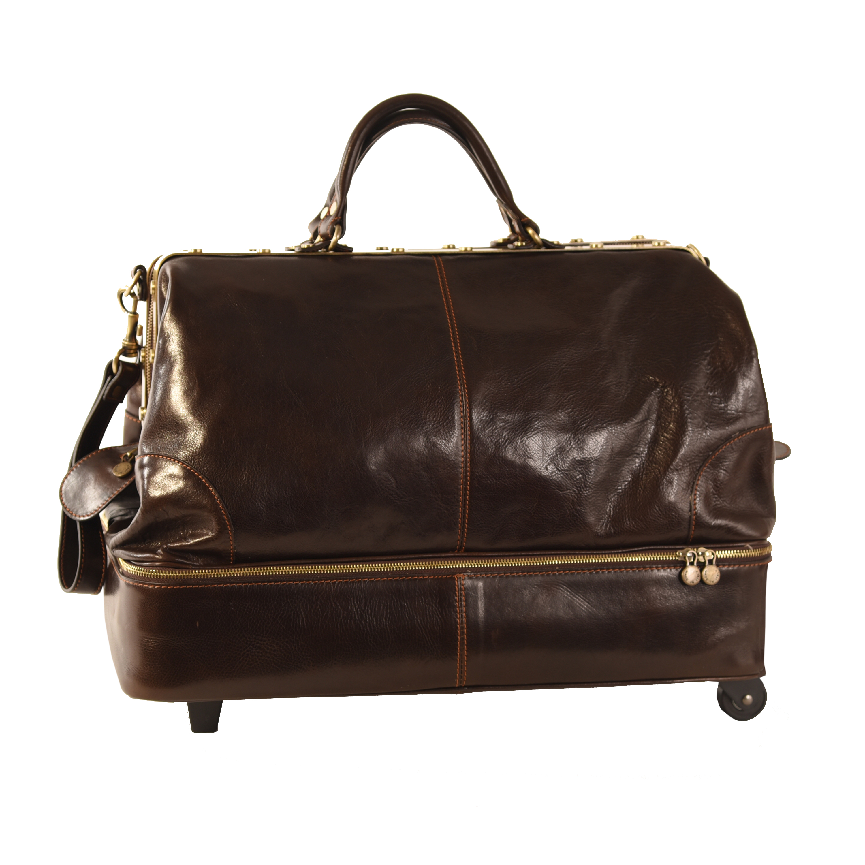 Vespucci dark brown leather luggage for Garfagnana adventures
