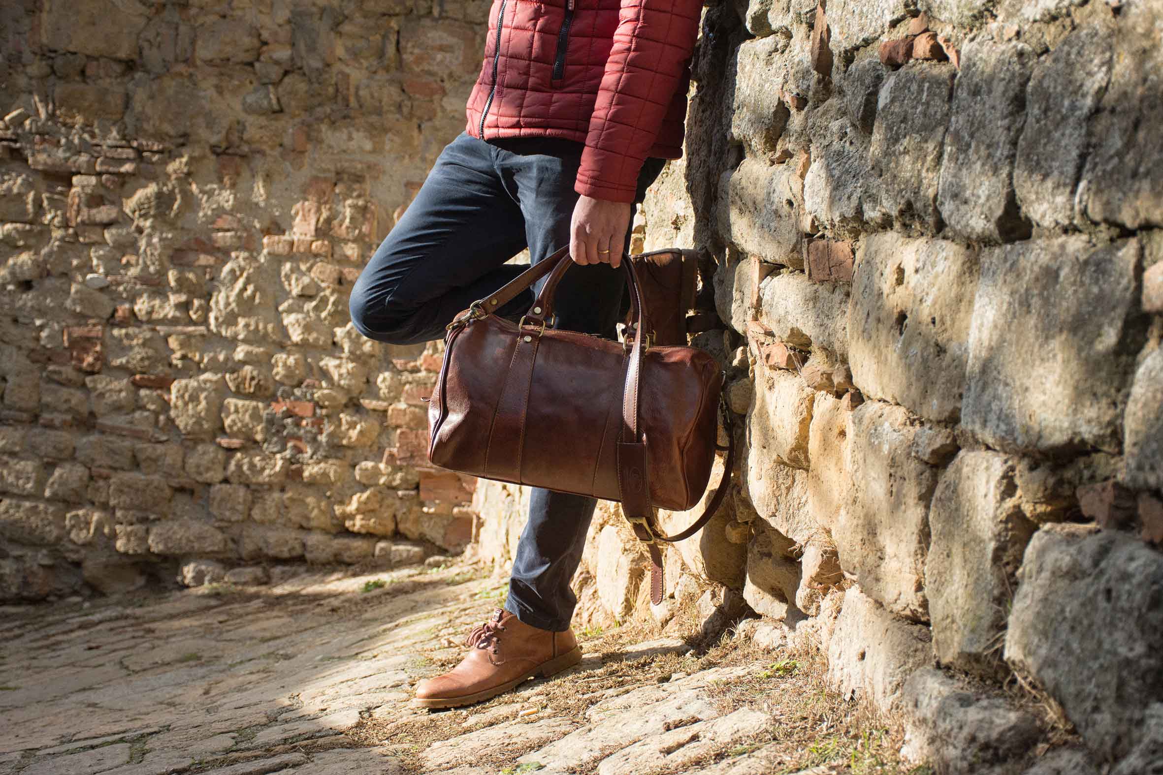 brown Leather Fanny Pack Giannutri Ponte vecchio Original Tuscany