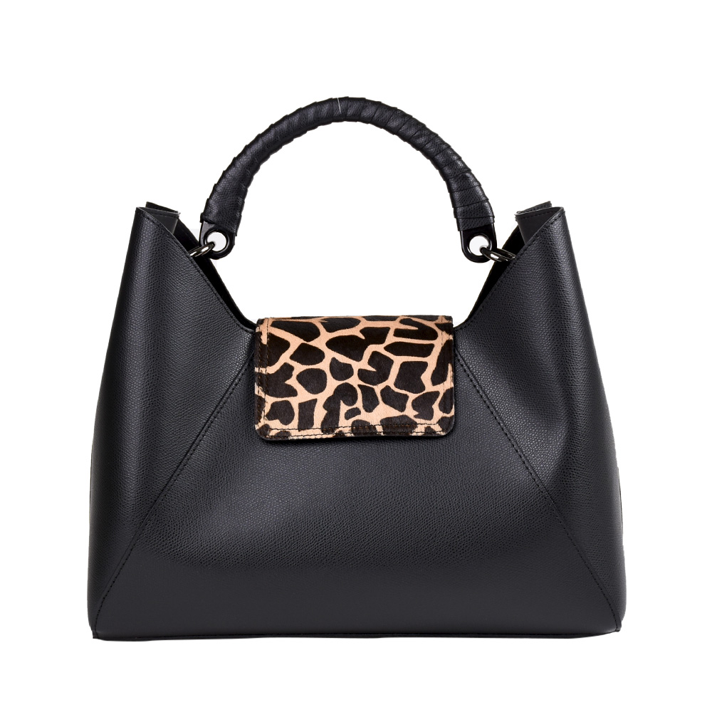 Black and discount leopard purse
